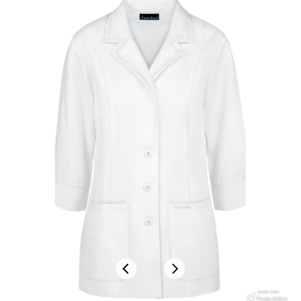 White Cherokee Scrub Lab Coat